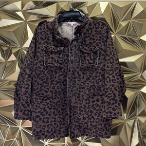 Leopard demin  Print Jacket